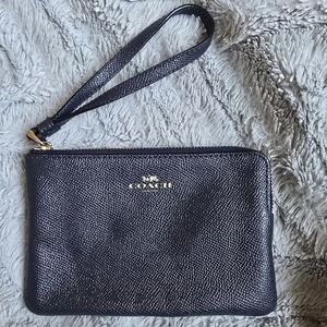 Coach Blue Corner Zip Wristlet